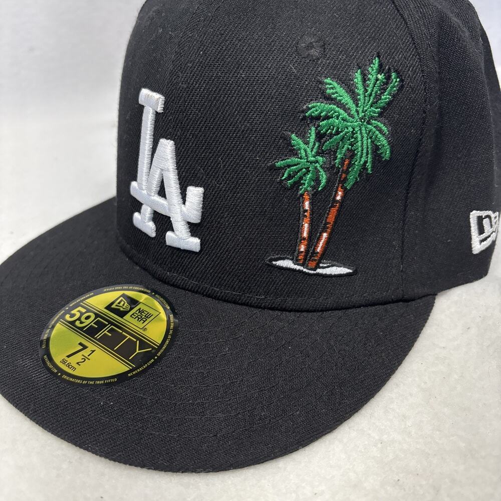Los Angeles Dodgers 1988 World Series Palm Tree 59FIFTY New Era Hat 7 1/2 Black